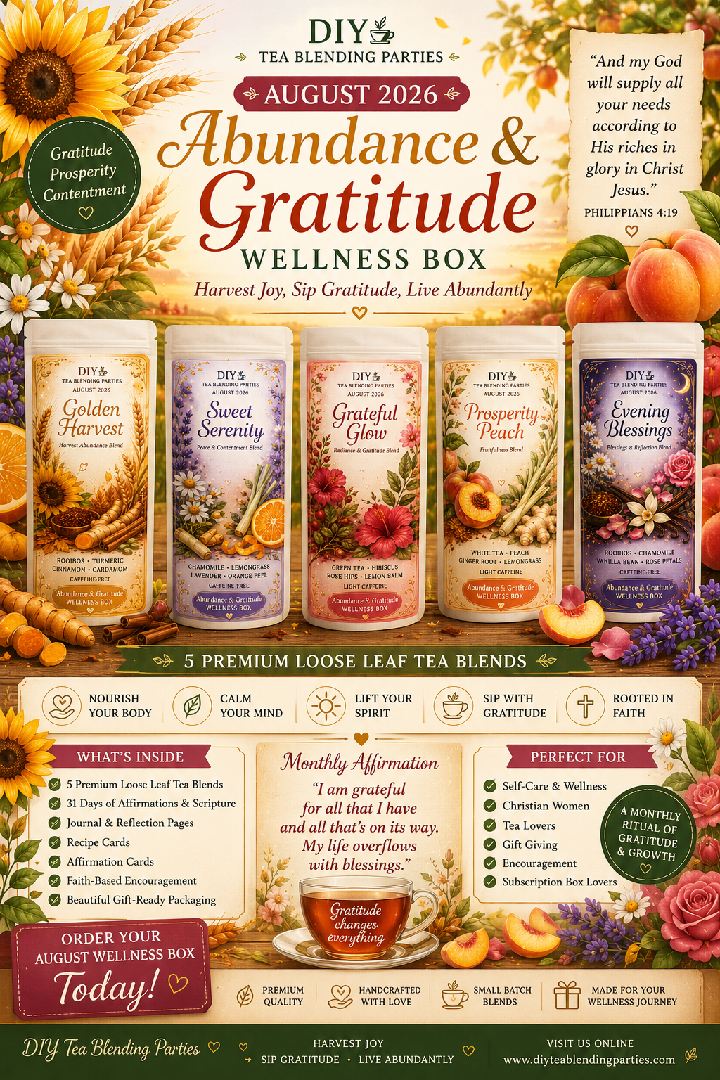 AUGUST – Abundance & Gratitude Wellness Box