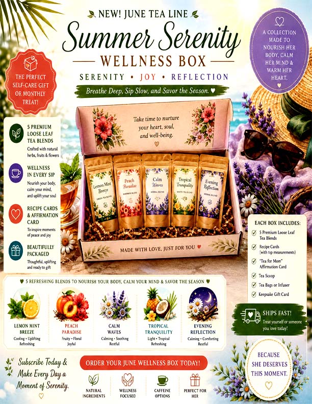 JUNE – Summer Serenity Wellness Box Serenity · Joy · Reflection